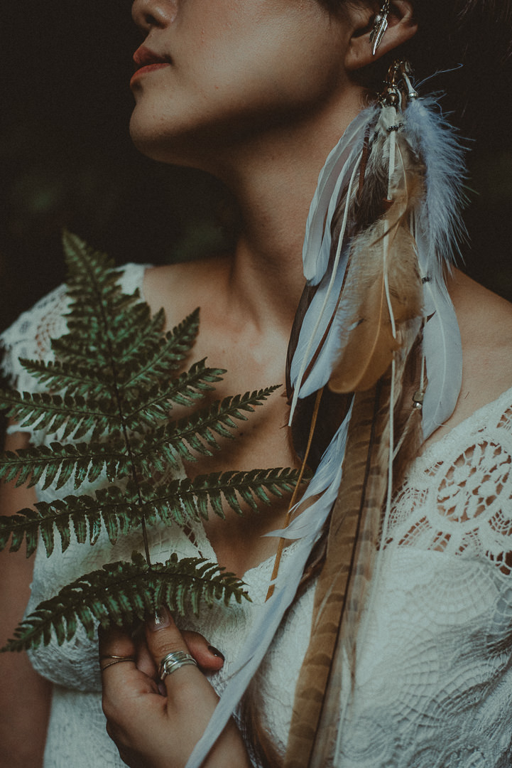 ボヘミアンウェディング. Boho wedding in forest in Japan. Elope in boho style.