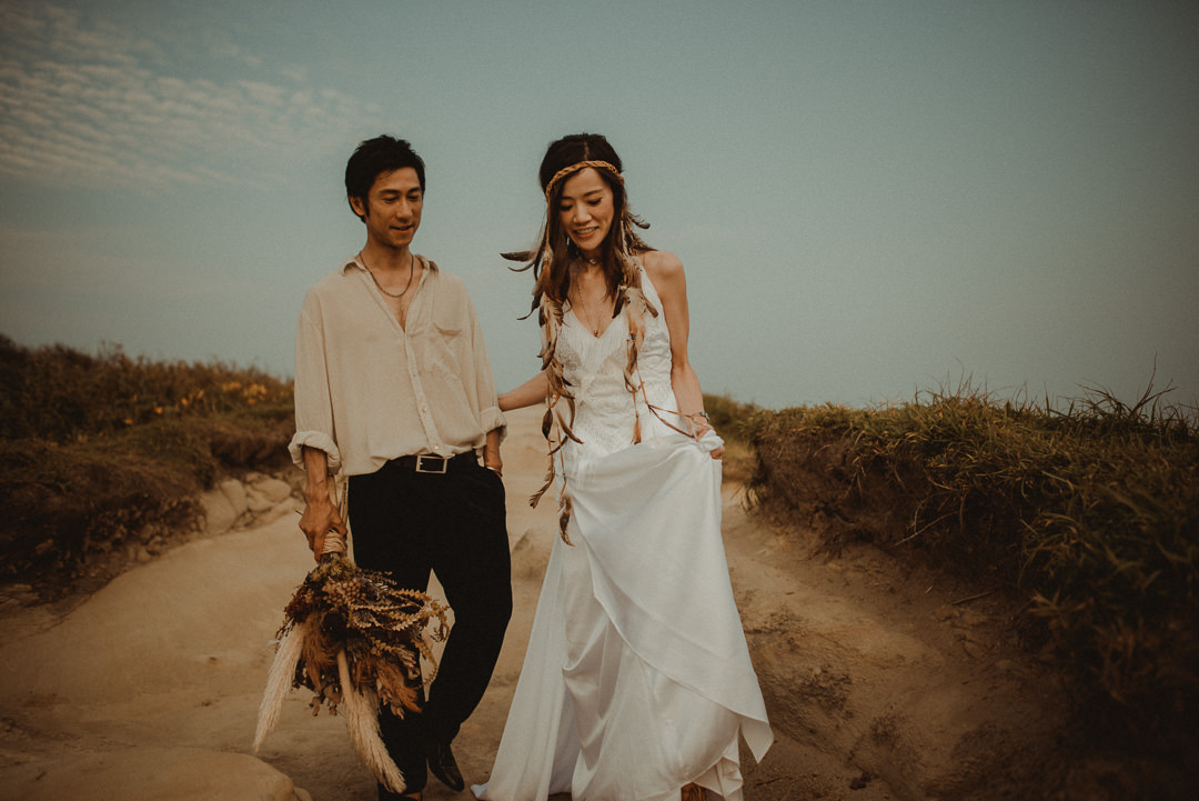 Boho or bohemian wedding style in Tokyo, Japan. Hemii is a designer and producer of bohemian wedding in Japan. 