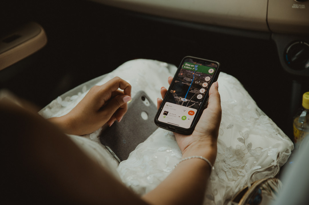 Beautiful elopement in Chiba Japan - Bride's cell phone
