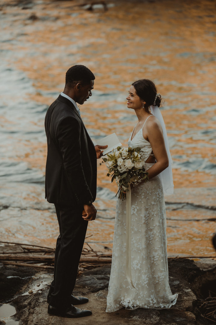 Beautiful elopement in Chiba Japan - Groom reads his vows