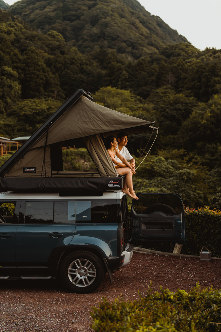 Overland elopement Japan - Enjoying the tent