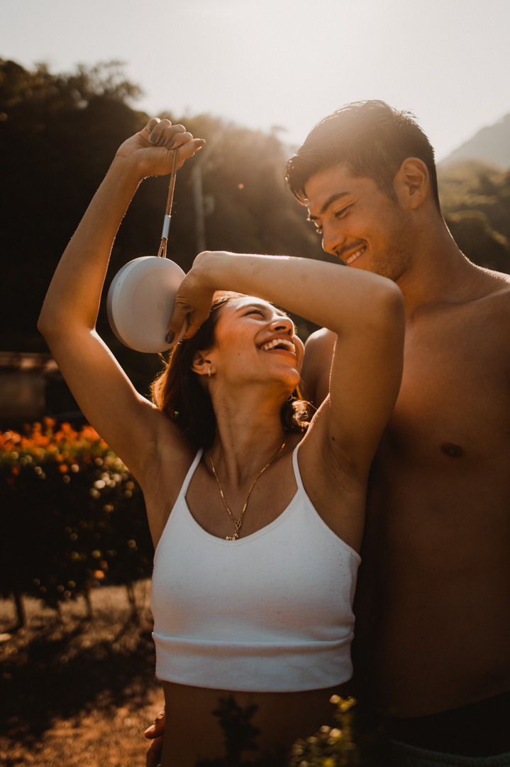 Overland elopement Japan - Dancing at sunrise