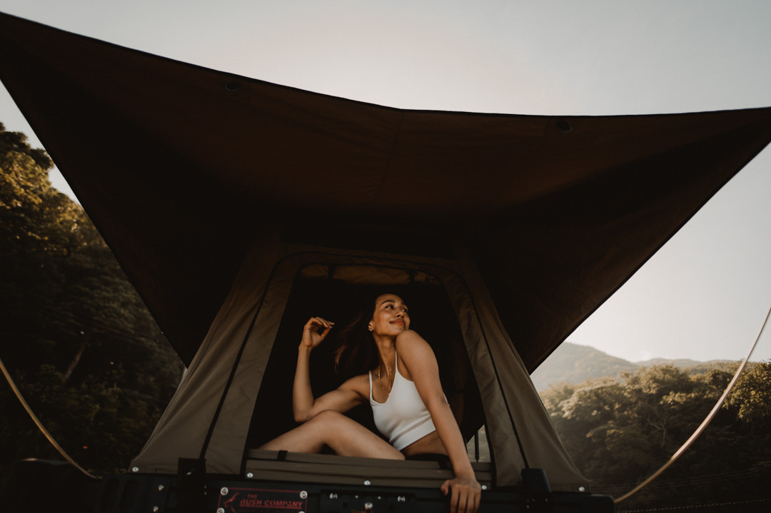 Overland elopement Japan - Enjoying the moment in the roof tent
