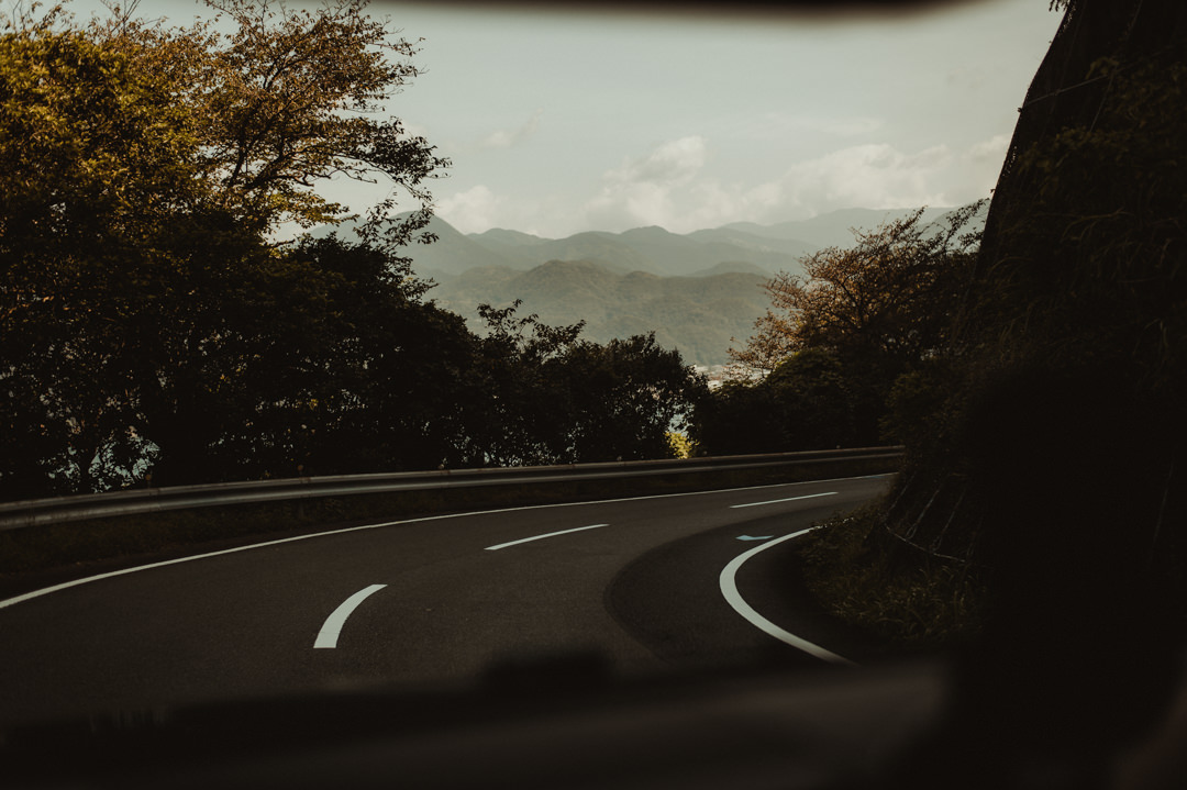Overland elopement Japan - Going to the wedding ceremony spot