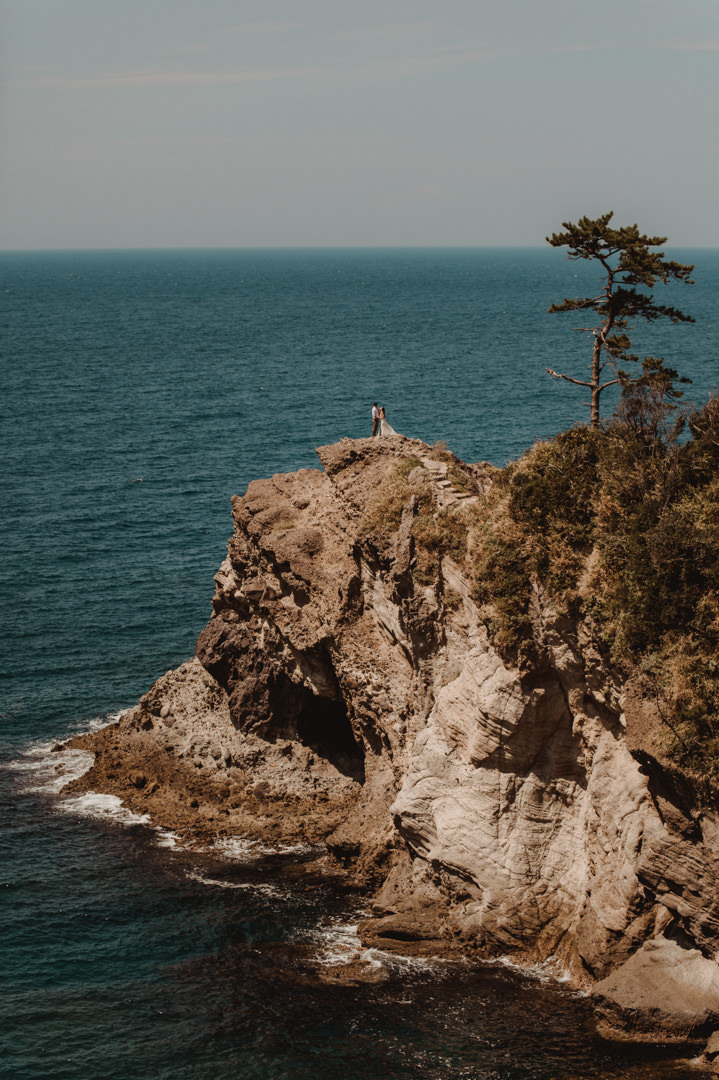 Overland elopement Japan - Aerial view, gorgeous spot