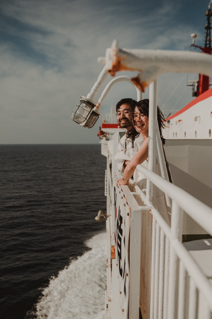 Couple having a good time on the ferry