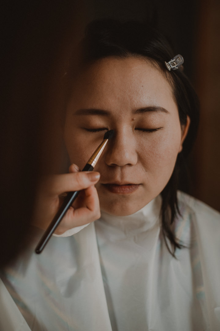 Getting the makeup ready