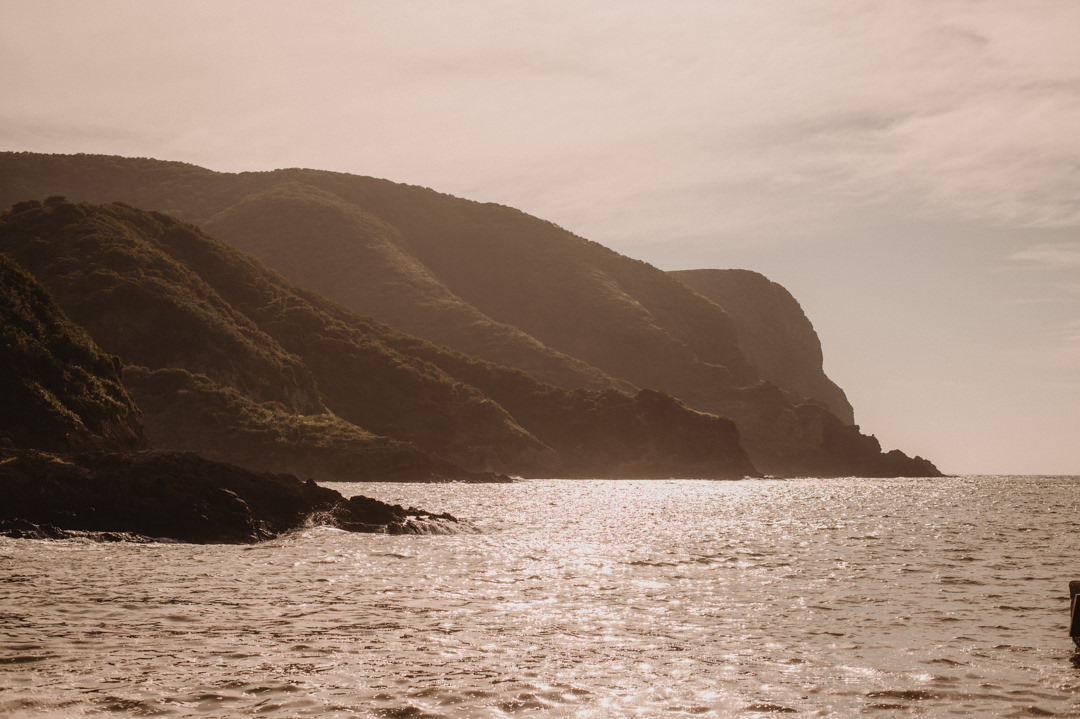 Afternoon sun marks the start of the main part of the island elopement