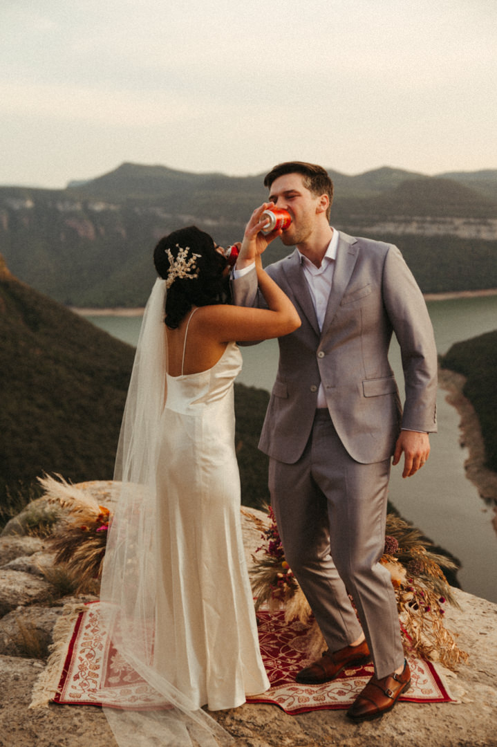 Elope in Barcelona - Celebratory drink