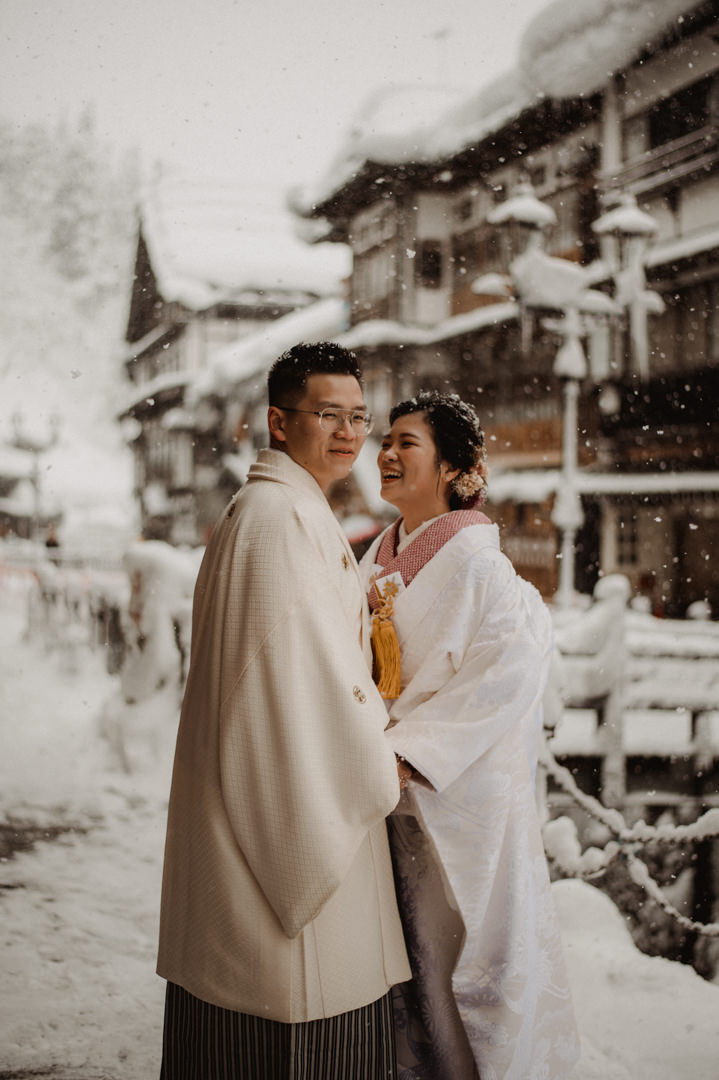 Ginzan Onsen Elopement - Snowflakes