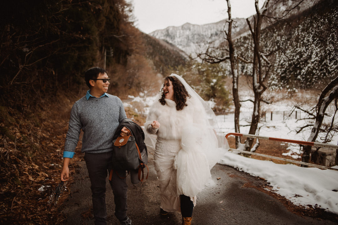 Nagano Ryokan Elopement - Happy couple