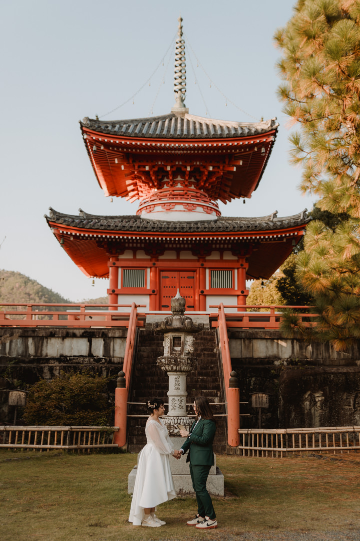LGBTQ+ Elopement - ceremony at Kyoto Temple