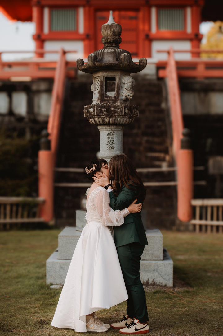 LGBTQ+ Elopement - first kiss as married couple 