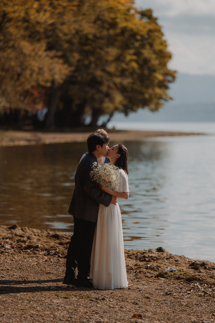 Hokkaido Elopement - First kiss 