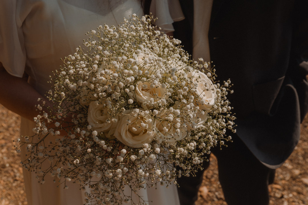Hokkaido Elopement - Bride is holding her bouquet 