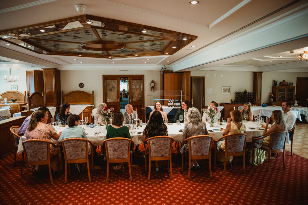 After party with friends and family Switzerland elopement.