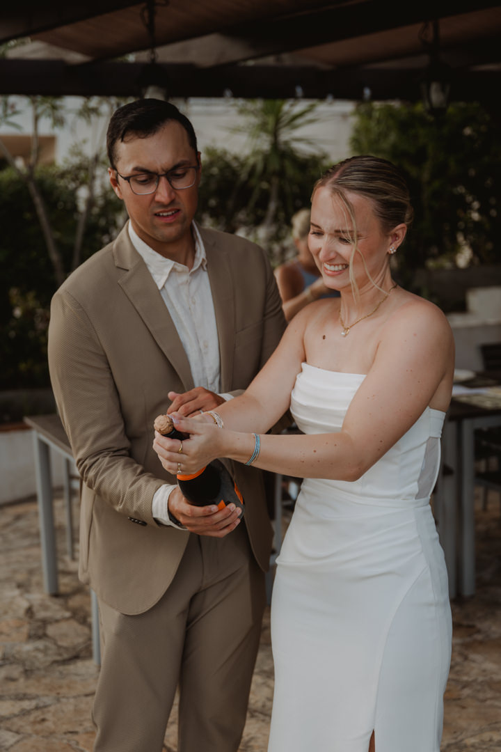 The after-party at the restaurant, a Adriatic sea elopement in Croatia